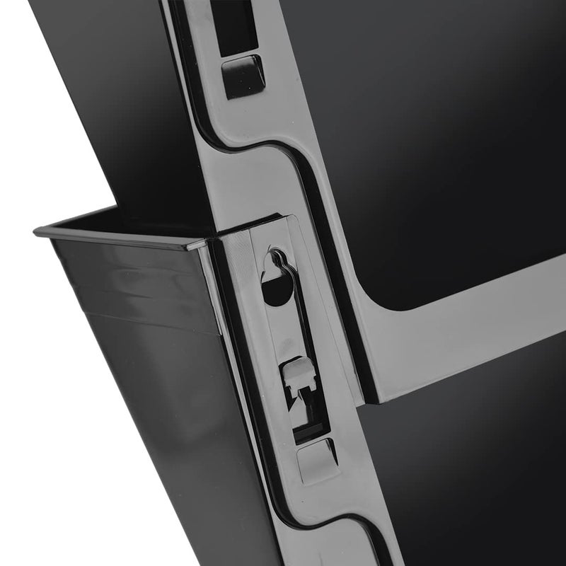 Acrimet Wall Mount Pocket File Organizer Holder Modular Letter Size A4 Plastic (Hangers Included) (Black Color) (3 Pack) - Image 3